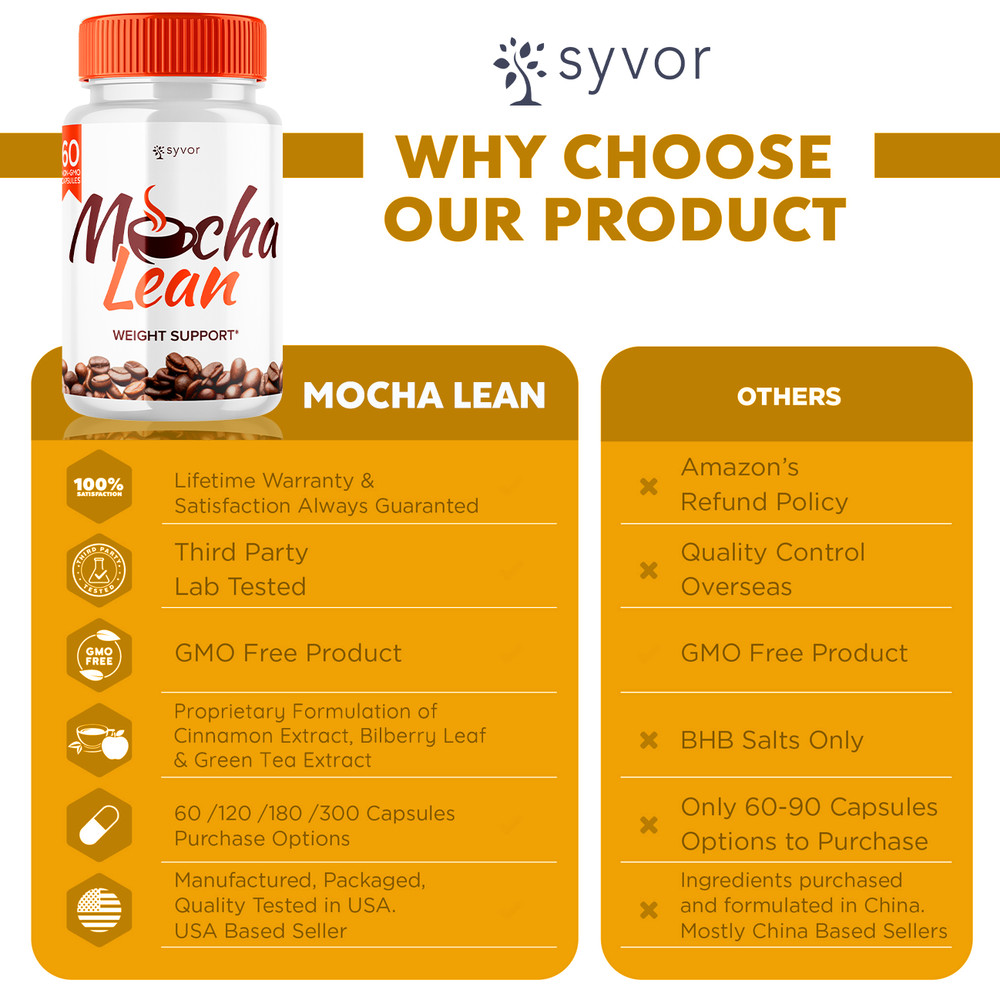 Mocha Lean Advanced Formula Natural Energy & Workout Support Supplement 180 Caps