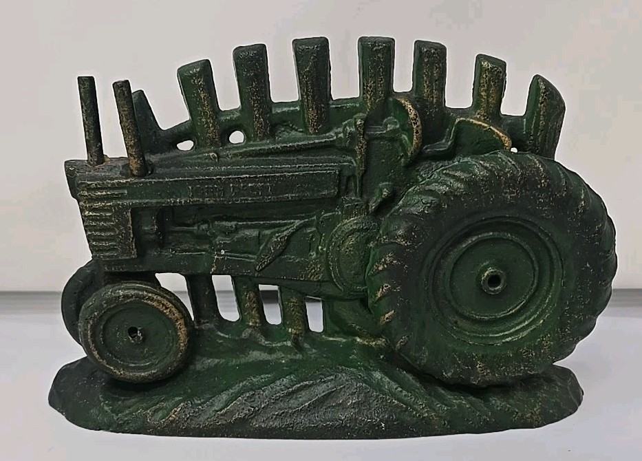 Vintage John Deere Door Stop, 7.5 Lbs Cast Iron..(see description)
