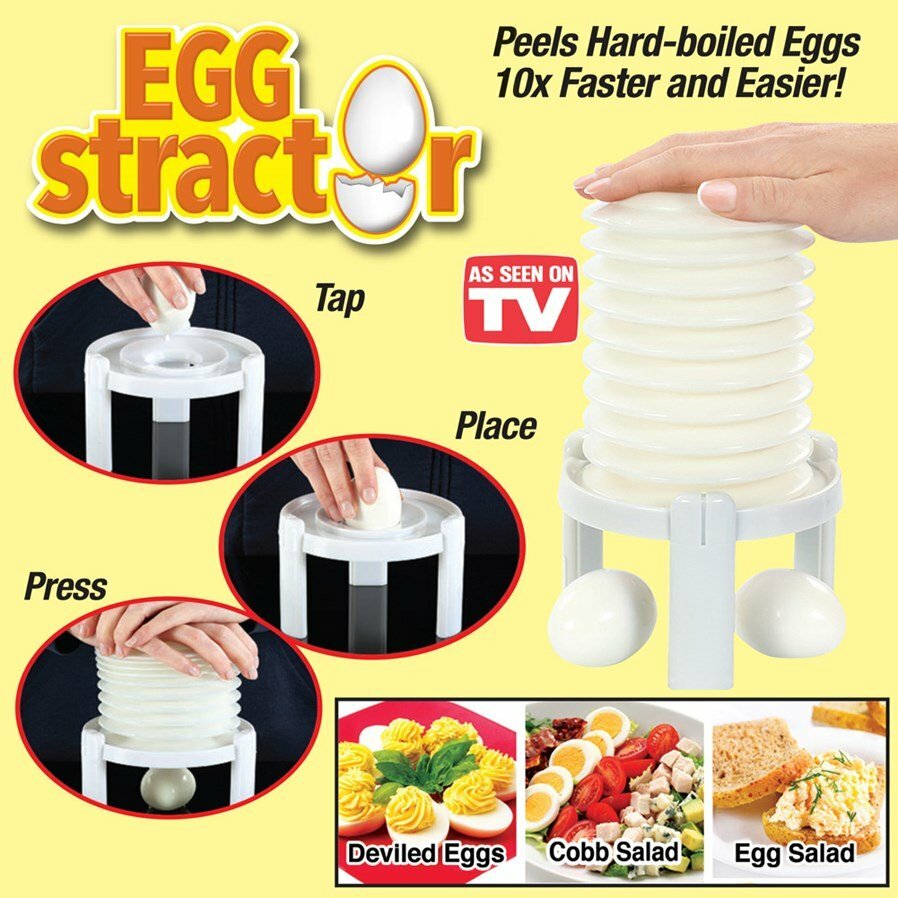 Eggstractor Egg Peeler, White - As Seen on TV