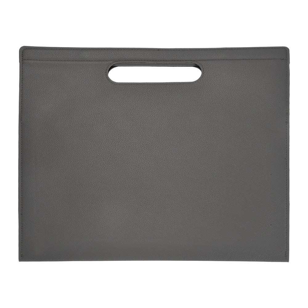 PU Leather A4 File Folder with Magnetic Closure, Gray
