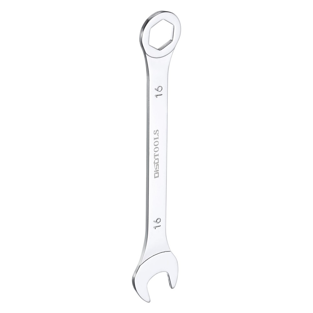 Thin Combination Wrench 16mm 6-Point Chrome Plated Steel Silver