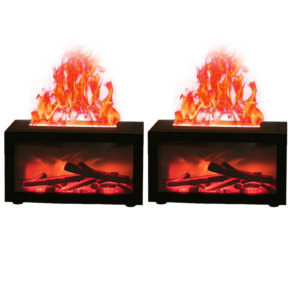 7 Color Fireplace Aroma Diffuser Flame Home Mist Humidifier Mute Work