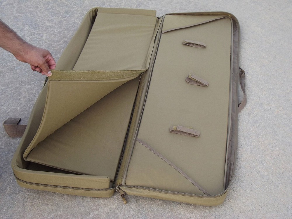 Olive Drab Explorer Tactical Triple Rifle Case Prone Shooting Mat Range Backpack