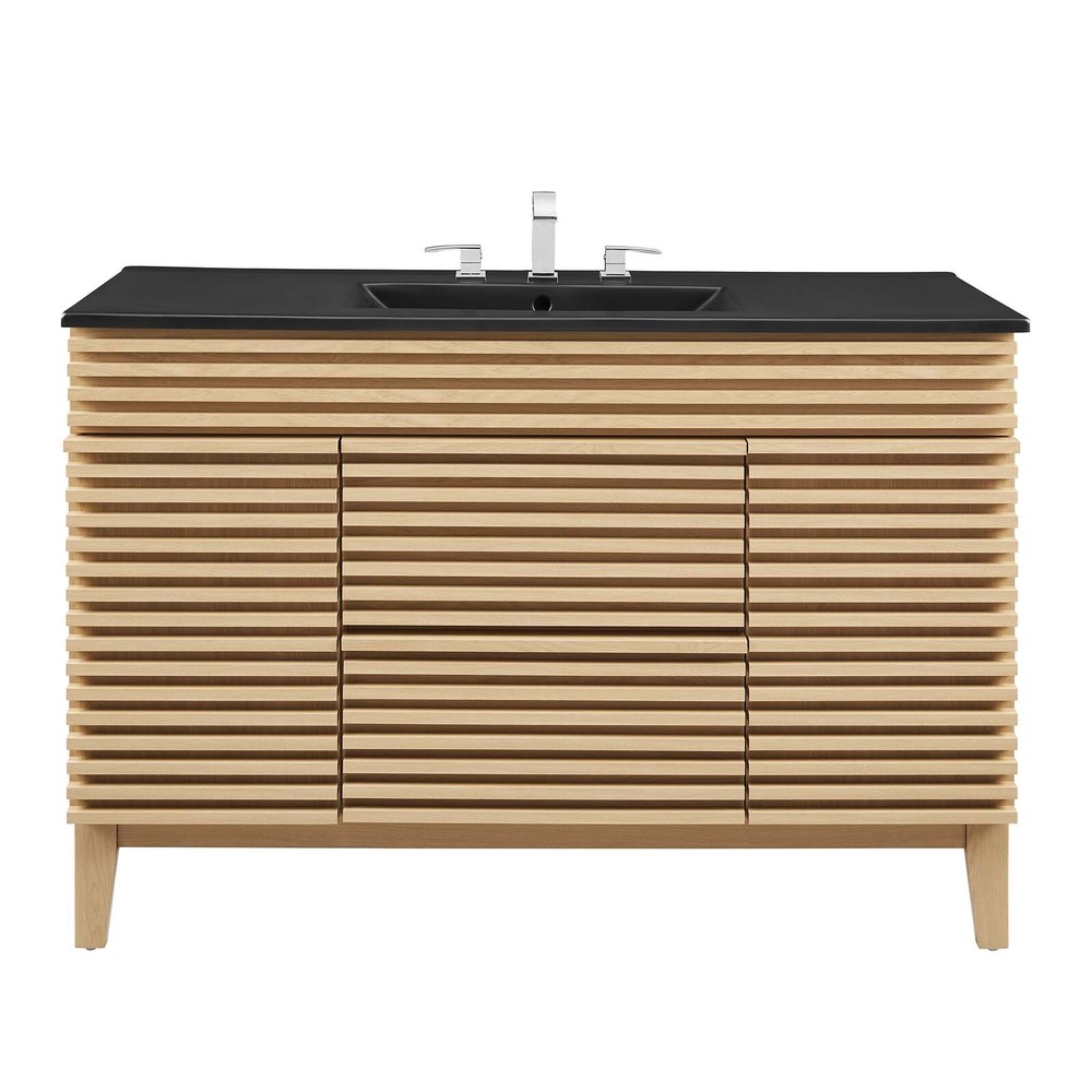 Modway Render 48" Single Bathroom Vanity in Oak Black