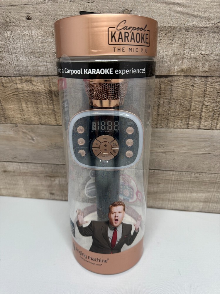Singing Machine Carpool Karaoke Mic 2.0 - Black/Gold