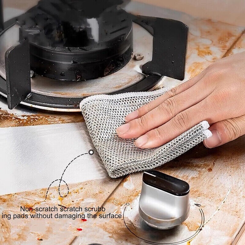 Multipurpose Wire Dishwashing Rags Rust Removal Cleaning Cloth Kitchen