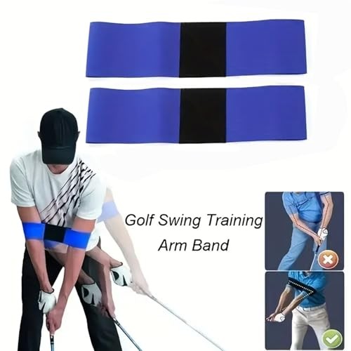 2 Pack Golf Swing Training Aid - Swing Correcting Arm Band Blue
