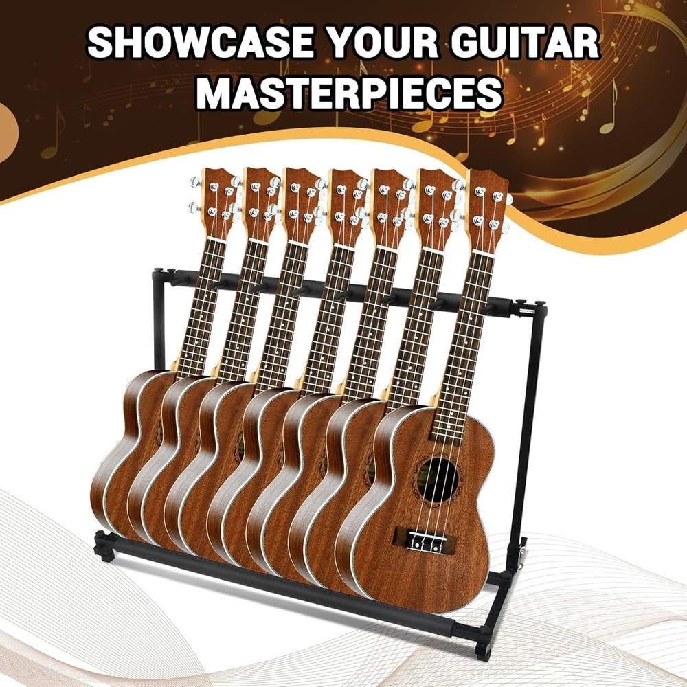 Universal Multi Guitar Stand Holder 7 Slot Display Storage Rack Folding Design