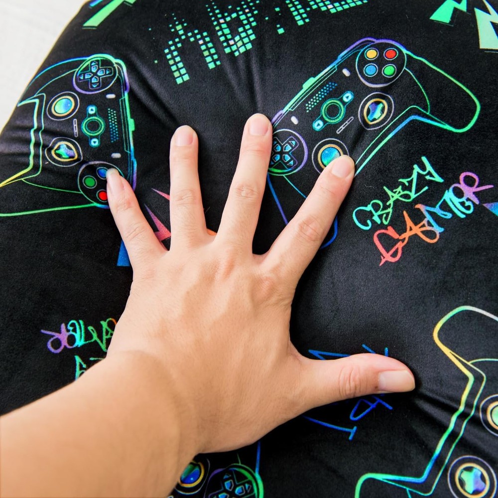 NTBED Video Game Controller Printed Reading Pillow Bed Wedge Backrest Black