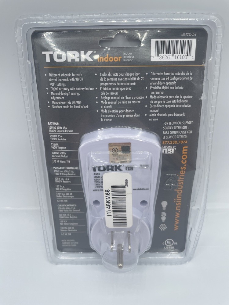 Tork Air Conditioner Digital Timer Indoor AC Timer 455E
