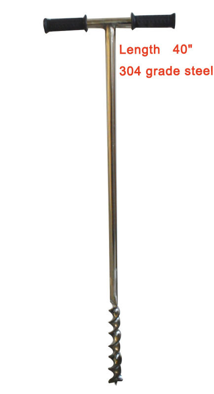 40" Long Soil Probe Sampler Soil Collector Auger-type Root Drill Stainless Steel