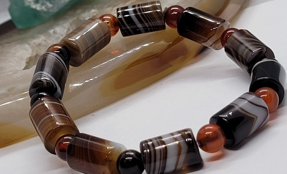 Coffee Lace Agate 8mm Bracelet
