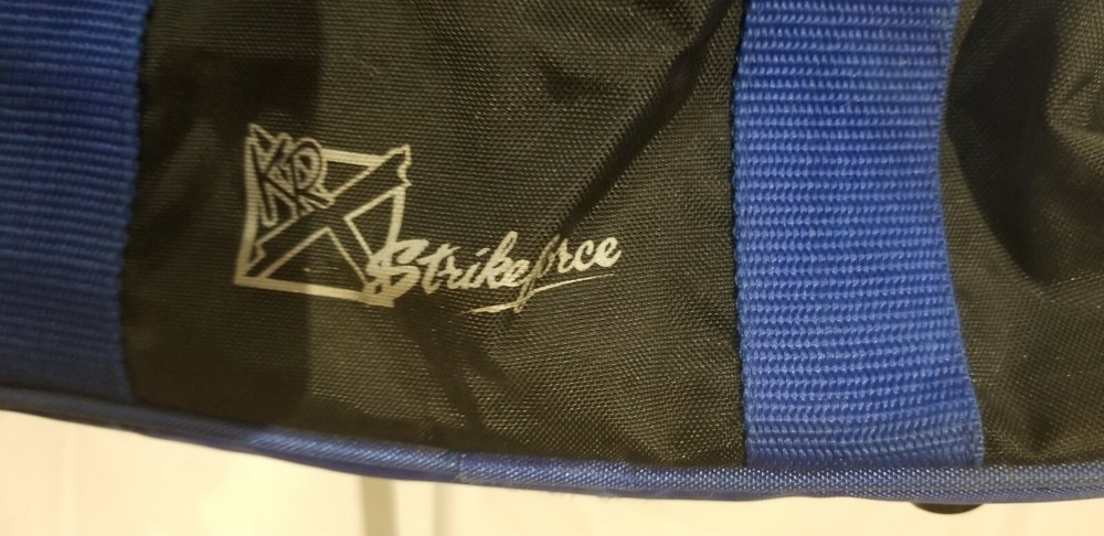black and blue KR Strikeforce bowling bag