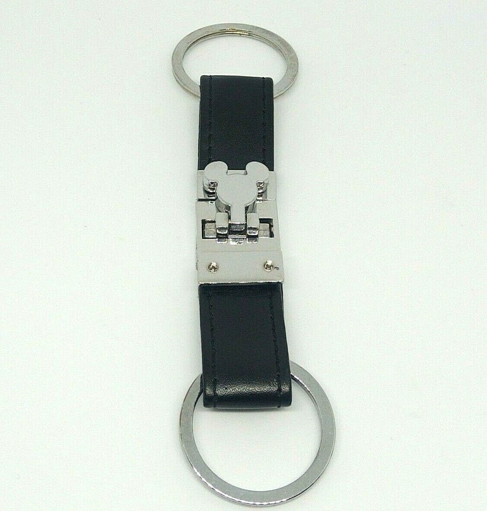Disney Cute Mickey Mouse Head Two Way Mini Metal Leather Keychain Lock