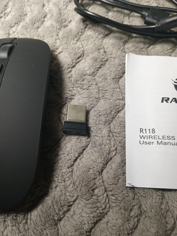 RAPIQUE Bluetooth Wireless Mouse Rechargeable Multi-DeviceTri-Mode, Black