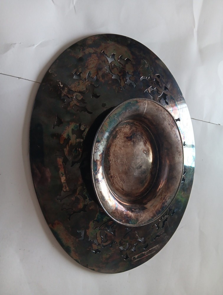 Vintage Derby Silver Co 6608 Silverplate Oval Serving Tray