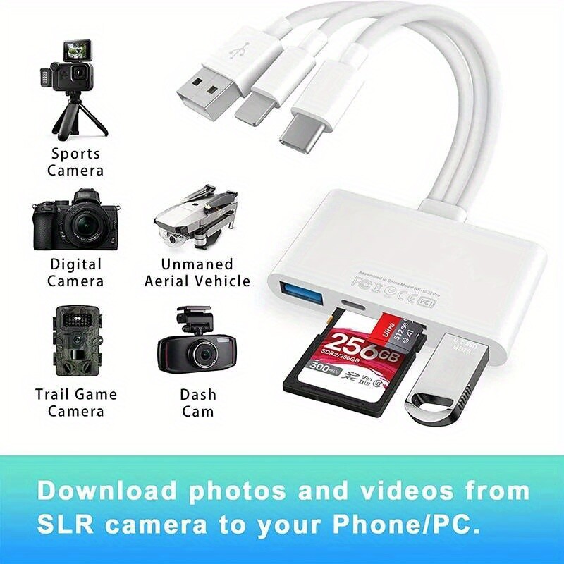 5in1 Memory Card Reader USB OTG Adapter foriPhone/iPad/MacBook/Samsung Plug Play