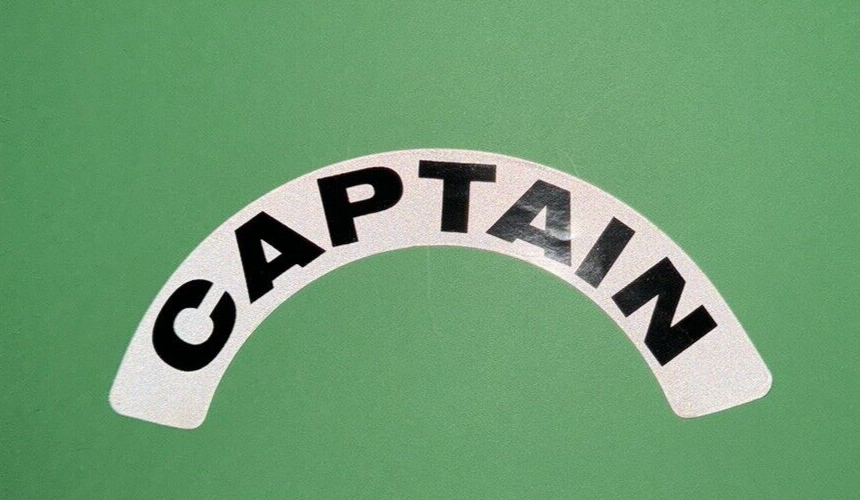 FIREFIGHTER HELMET DECALS CRESCENT (CAPTAIN)