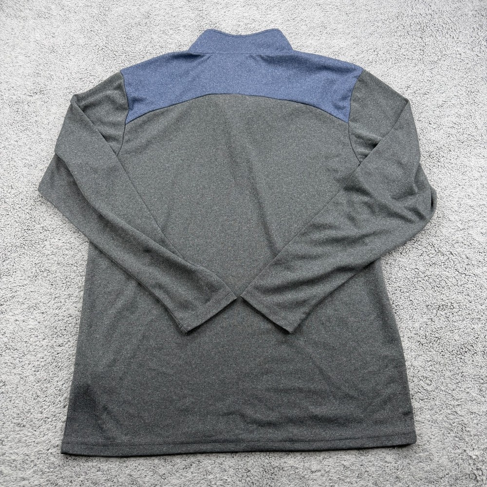 Evoshield 1/4 Zip Pullover Mens Small Gray Blue Mock Baseball Coach Sweater Soft