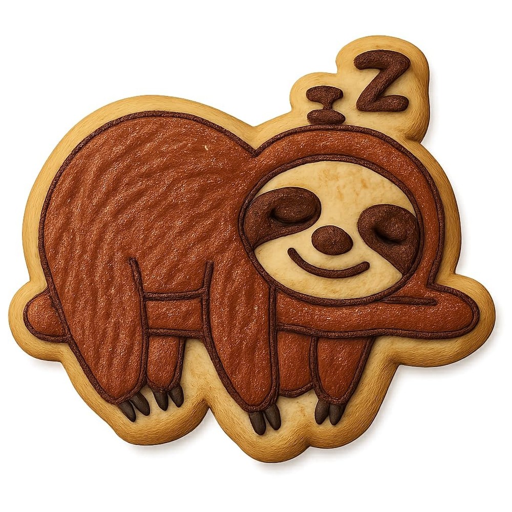 Snoozing Sloth Cookie Cutter - 4x3.5" Fun Kitchen Baking Design