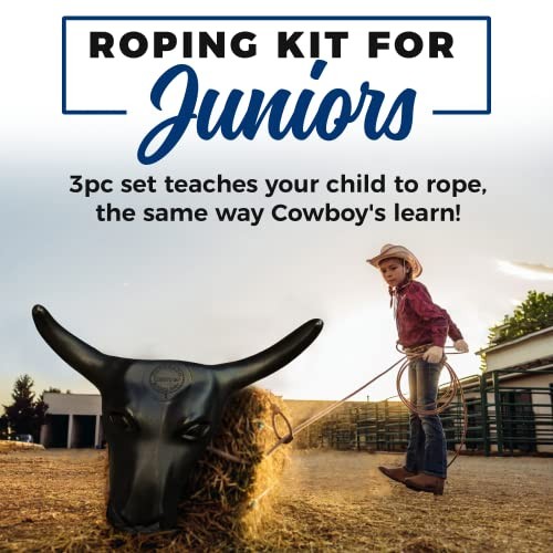 - Includes Lasso Rope, Roping Dummy Steer Head with Stakes, Junior Roping Kit