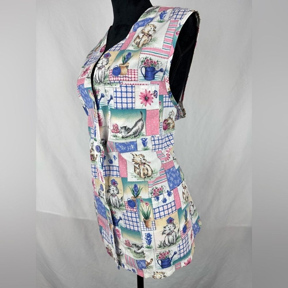 NWT Jasco Uniform Colorful Patchwork Vest for Scrub Tops
