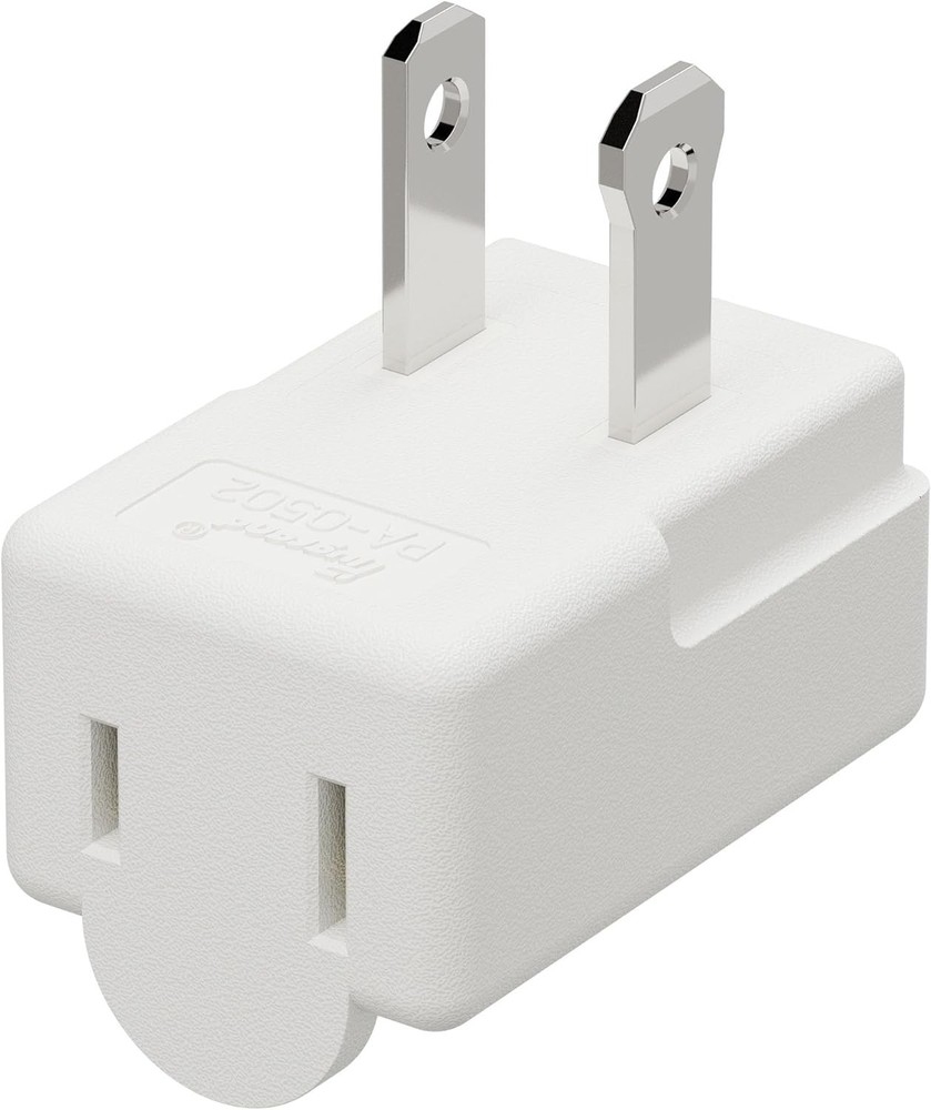 Polarized 2-Prong L Type Adapter, Vertical Right Angled Down Angle AC Adapter, N