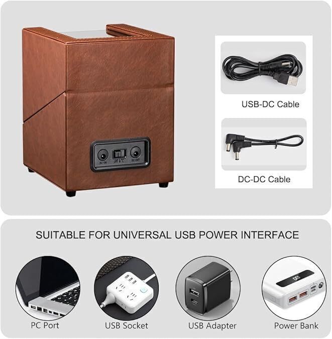 Automatic Rotation Double Watch Winder Box Leather Storage Display Case Gift new