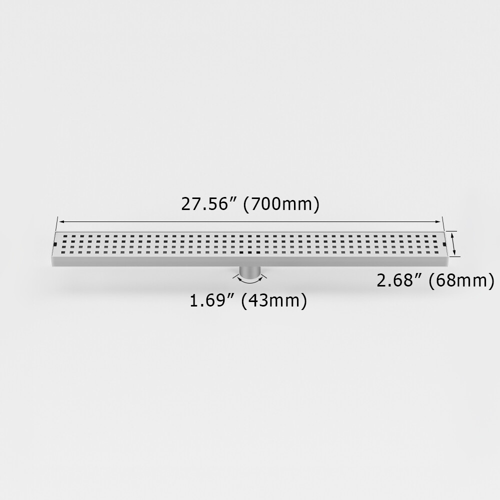 Invisible Linear Shower Floor Drain Square Rectangular Bathroom Stainless Steel