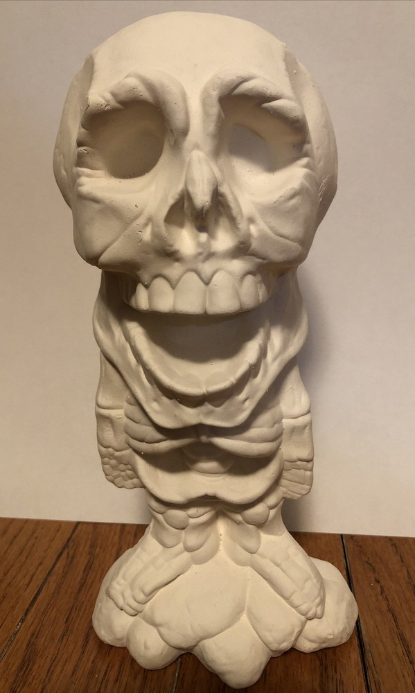 Ceramic Bisque ~~Skeleton,Ready To paint! 7”x4”x3”
