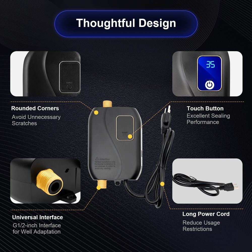 Water Heater,110V 3KW Instant Point of Use Hot Water Heater for Trailer Bathroom