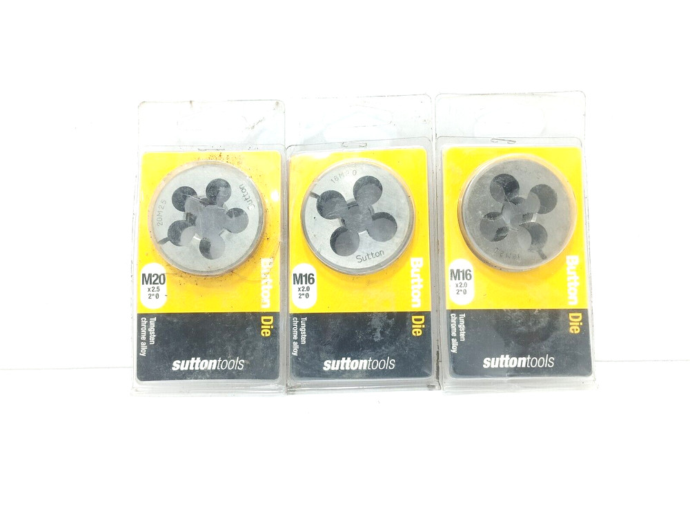 THREAD CUTTING BUTTON DIE M16 X 2.0 (2″) LOT OF 3