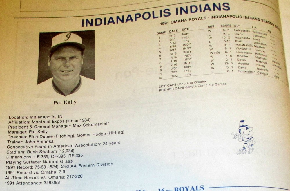 1992 Omaha Royals Souvenir Baseball Program vs. Denver Zephyrs August 24, 1992