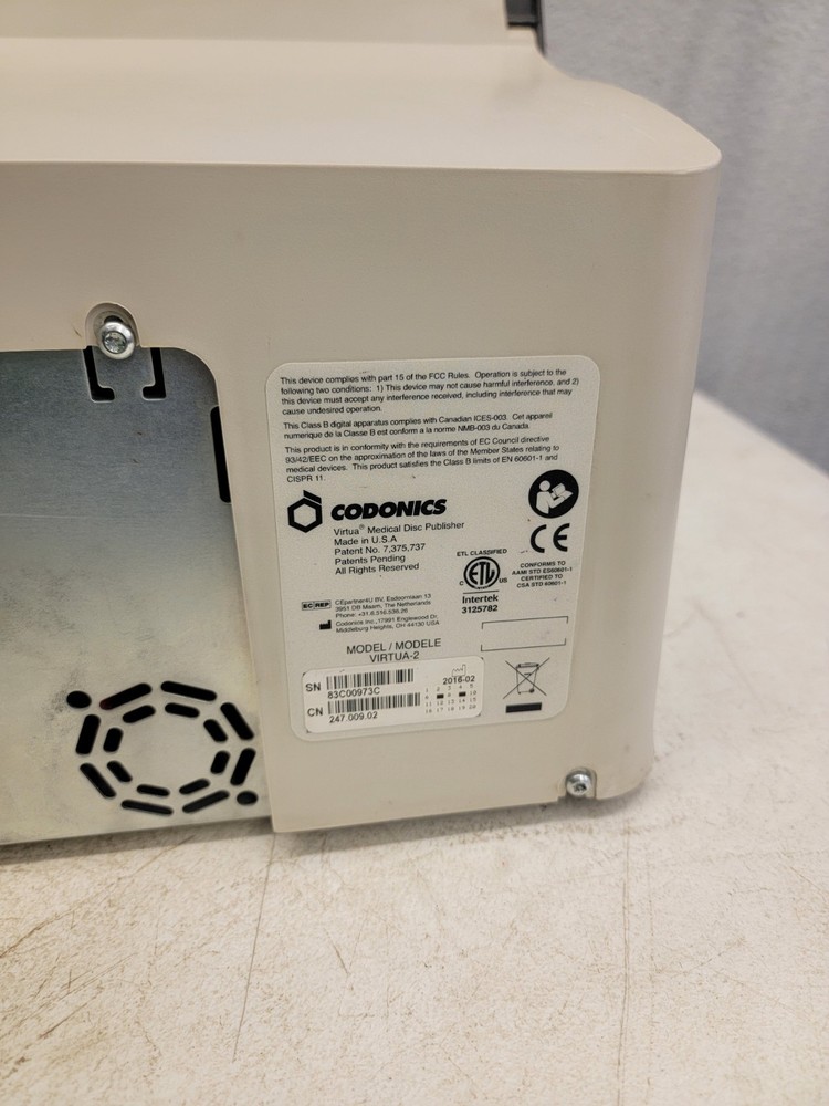 Codonics Virtua-2 Publisher Color Disk 882.006.03 Printer Duplicator W/ Windows