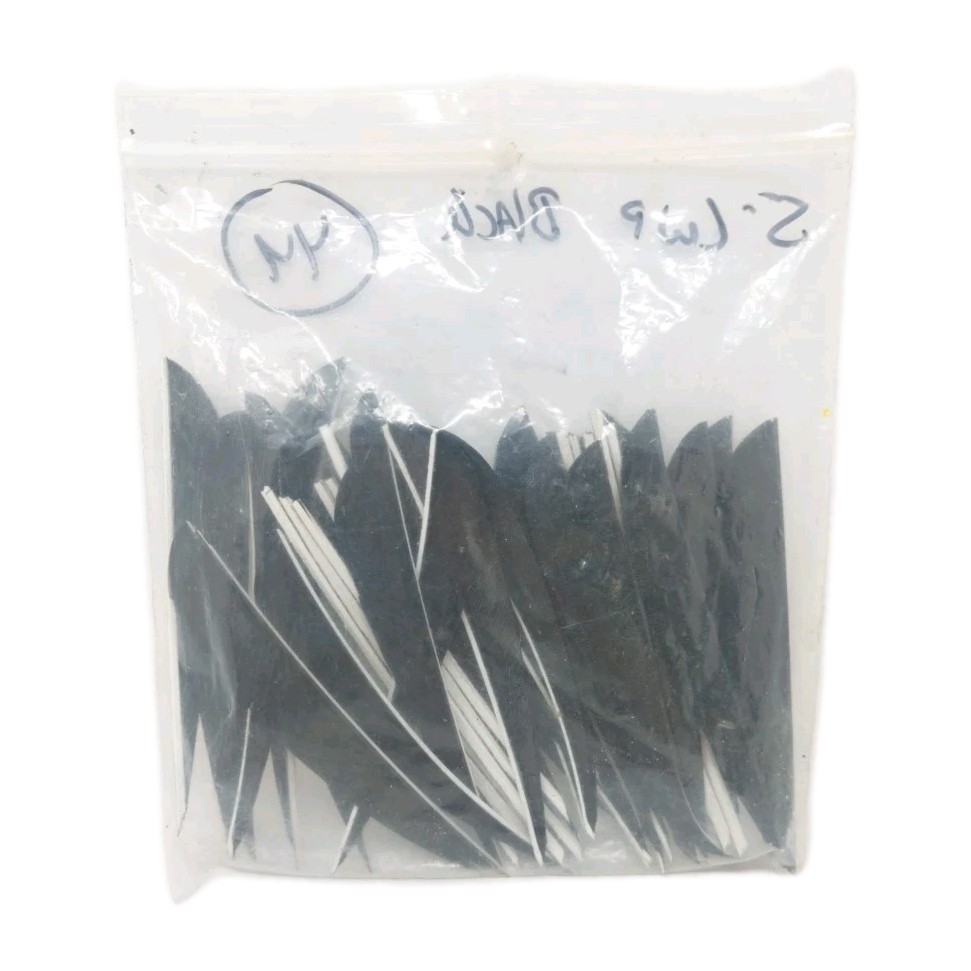 44 Count Archery Arrow Feathers 4" Left Wing: Parabolic Black