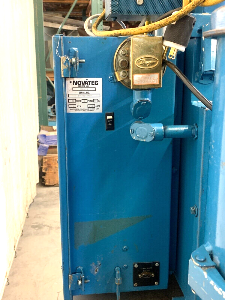 NOVATEC HOPPER W/ ROLLING STAND & DESICCANT DRYER W/ DISPLAY CONTROL PANEL