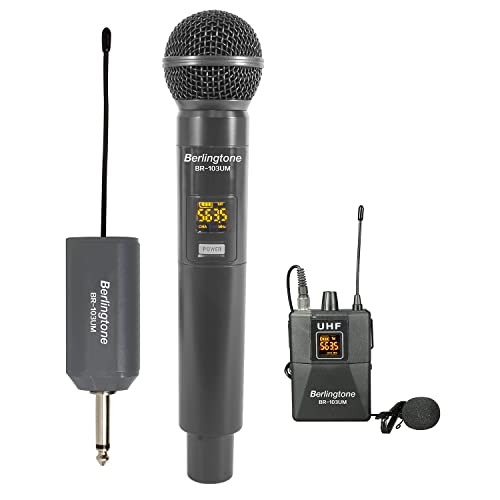 ) Dual UHF Wireless Microphone System, with Headset Mic, 60 Adjustable