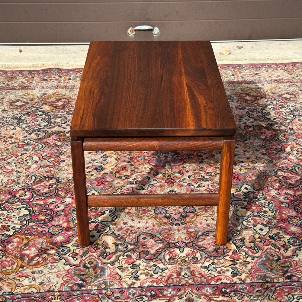 Mid-Century Modern Gunlocke Solid Walnut Floating Top Side Table Jens Risom
