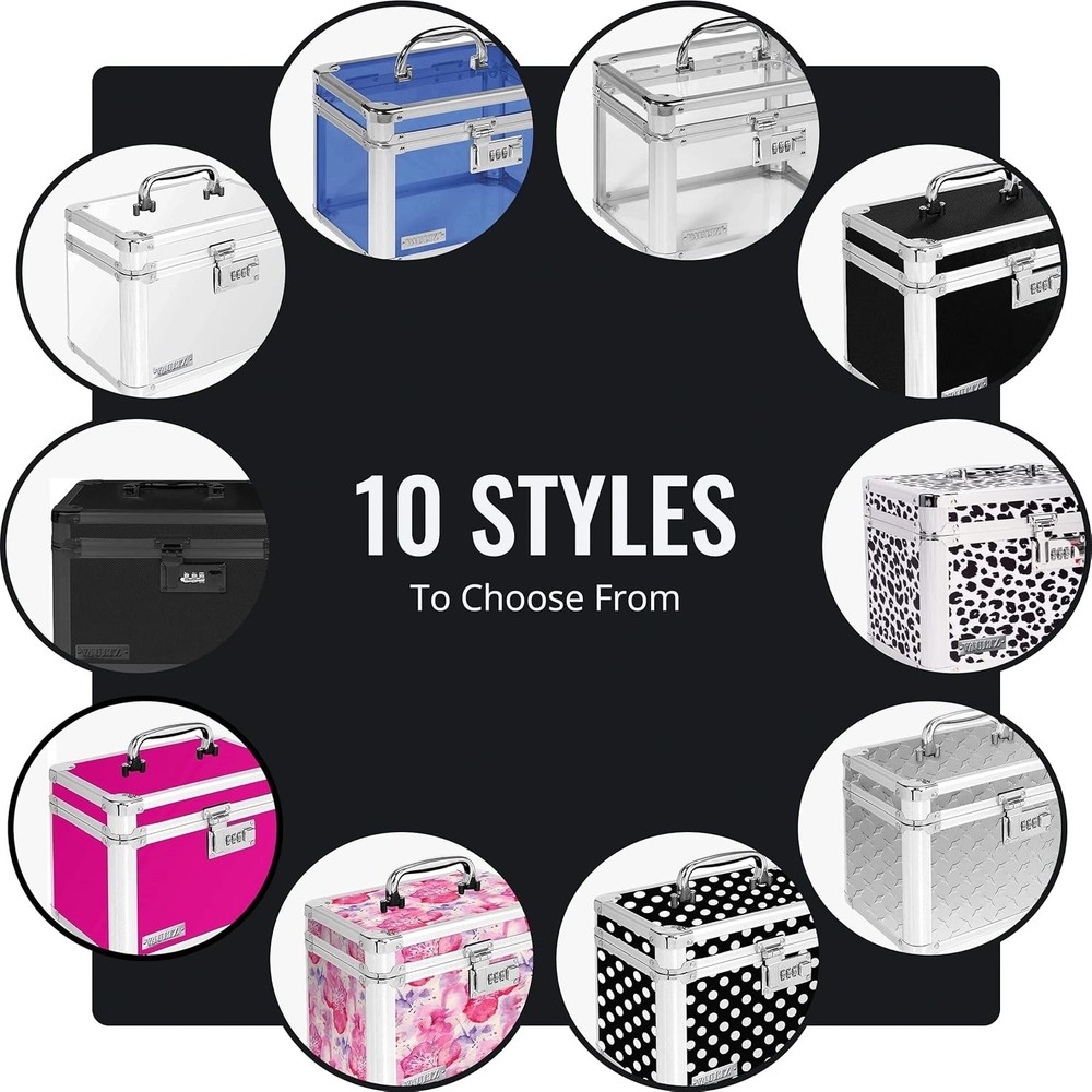 Compact 3-Digit Lock Box - Secure Chrome Steel Storage for Documents & Valuables