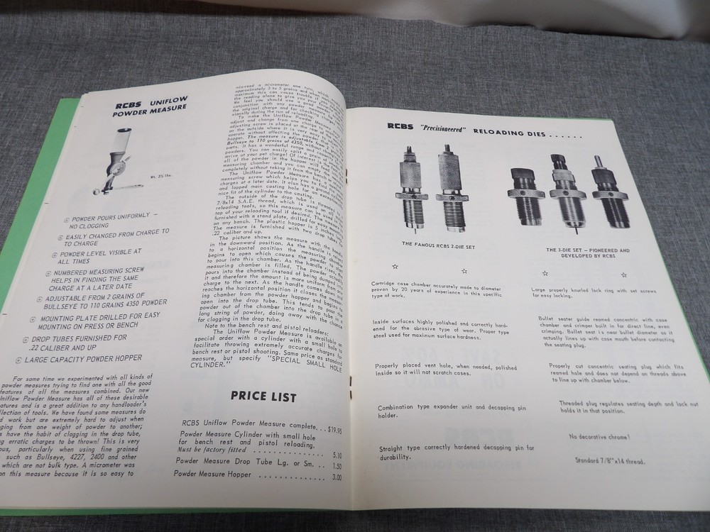 1962 RCBS Precisioneered Reloading equipment Catalog 29 Pages