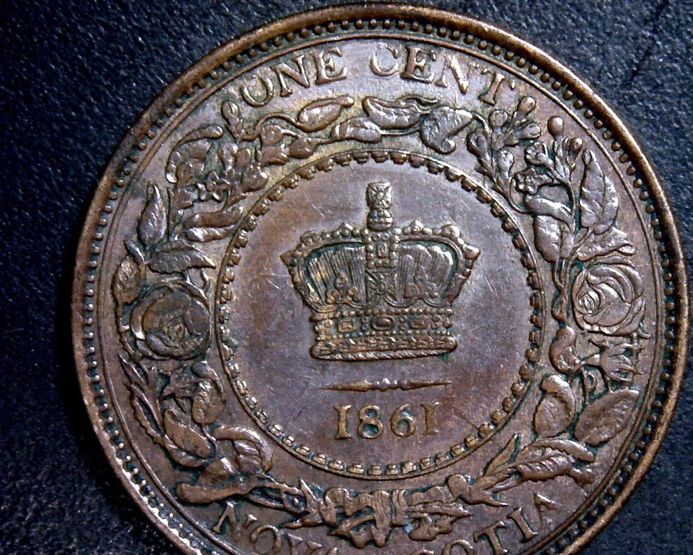 1861 Nova Scotia one cent With legend doubling