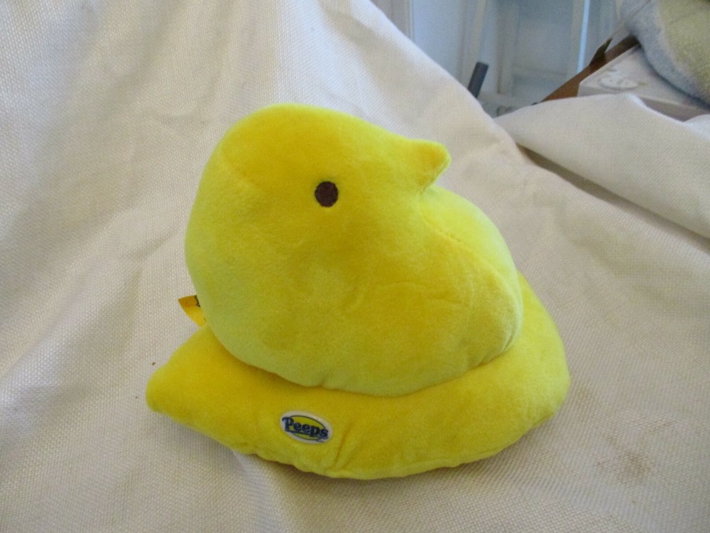 PEEPS BUNNY PLUSH STUFFED ANIMAL  RABBIT chic 7x9"  yellow