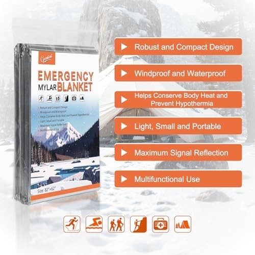 Survival Thermal Mylar Blankets Pack