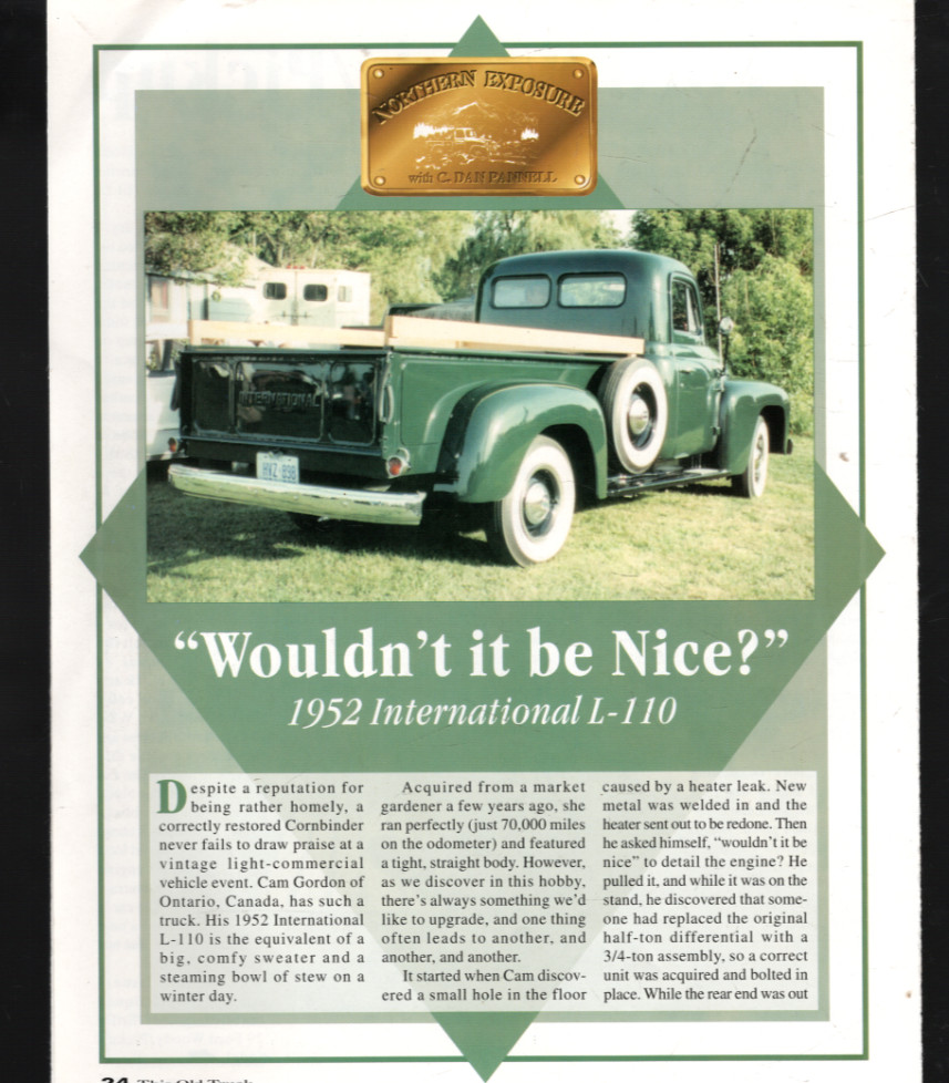 Print Article: Wouldn't it be Nice? 1952 International L-110