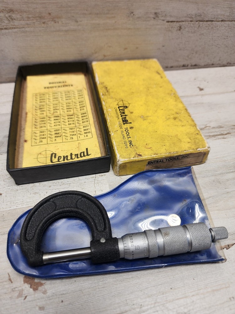 Vintage Central Tool Co. 0"-1" Micrometer in Original Box