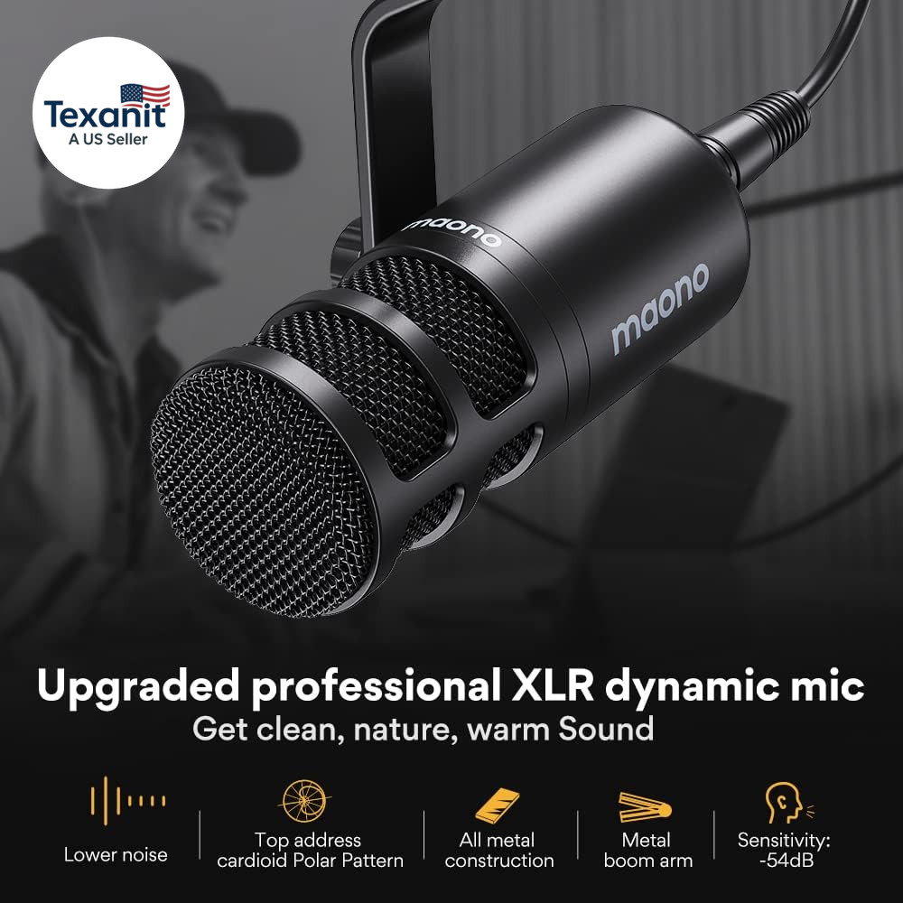 Podcast Equipment Bundle 10 Channel Audio Interface and XLR Dynamic Microphone c