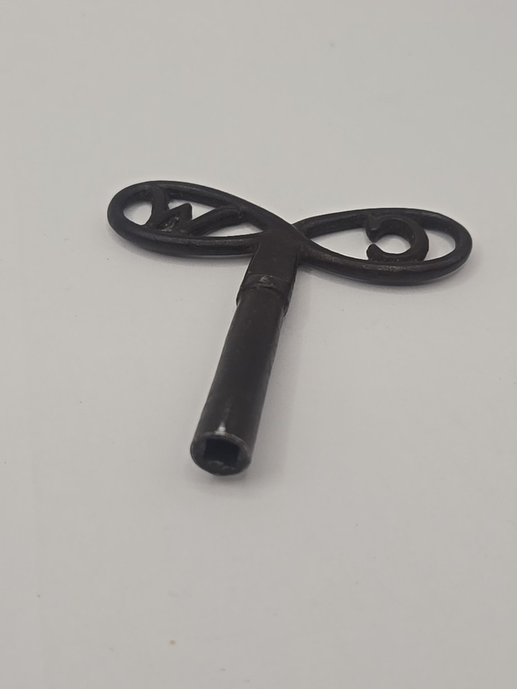Antique Metal Clock Key Initials C W on Handle