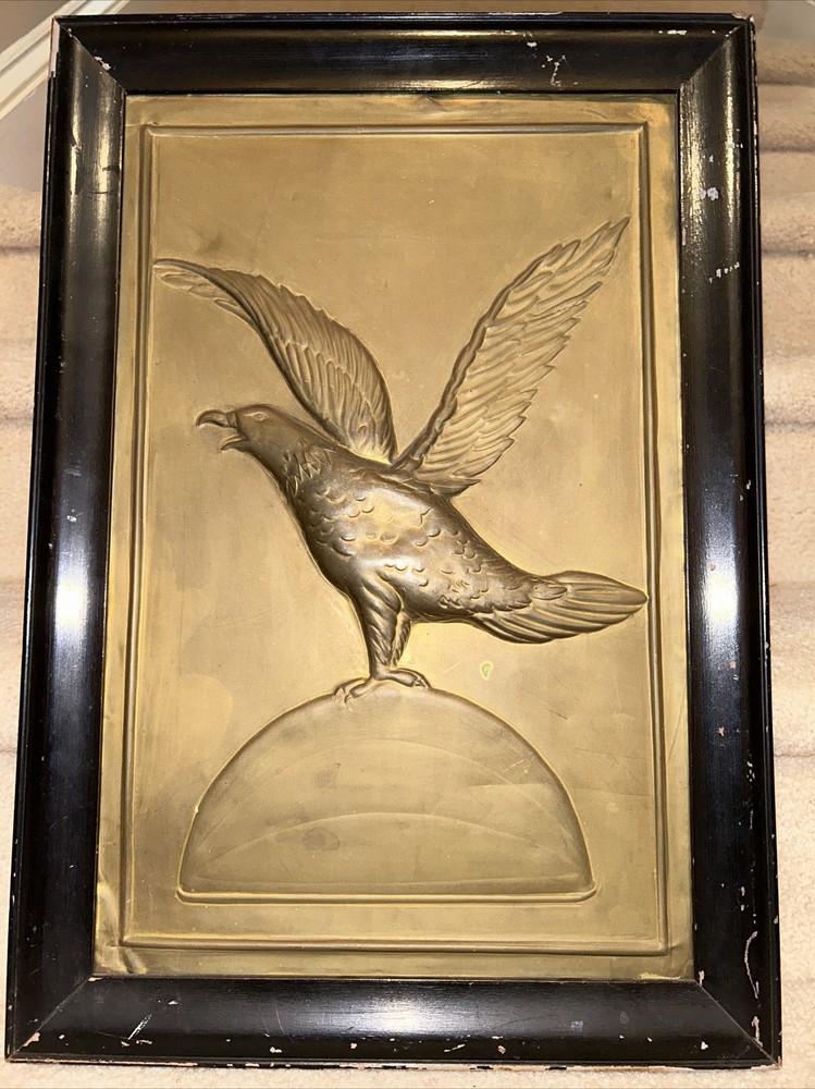 Eagle Brass embossed picture / sign Eagle - Maybe 1800’s