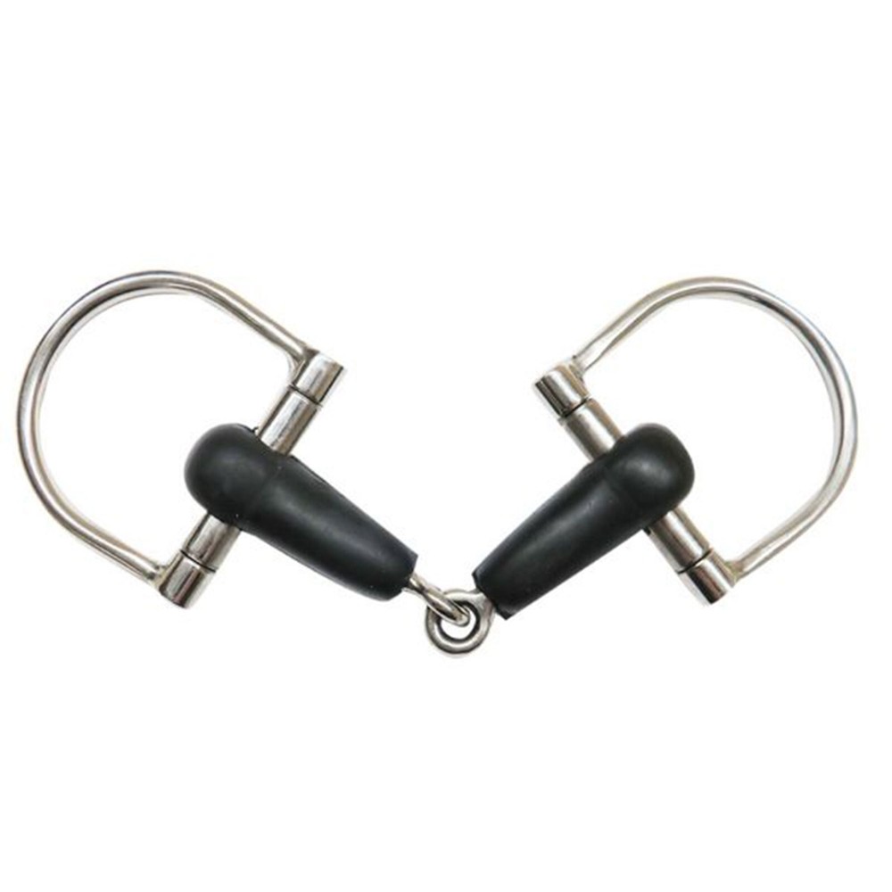 D-RING BIT Stainless Steel with 4" Rubber Mouth Piece PONY Size Snaffle Bit