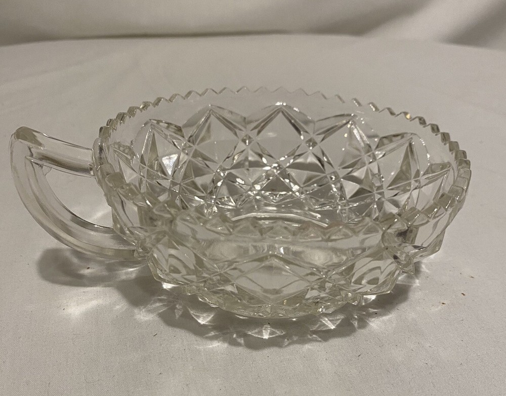 Fostoria Clear Glass American Pattern Bowl w/Handle 6 x 2"
